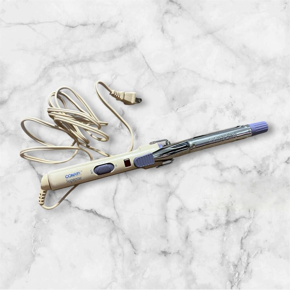 Vintage CONAIR Supreme Pink‎ Purple Flocked Curling Iron CD36 Works* 90s